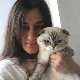 Olga and our cat - Yoko